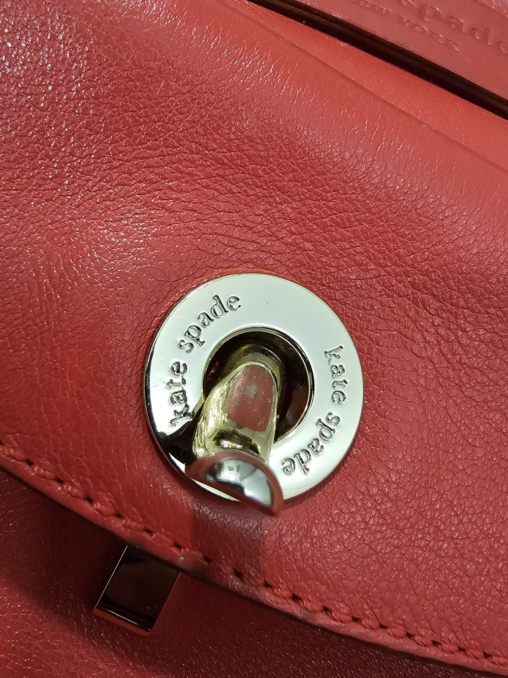 Kate Spade Coral Red Leather Crossbody Bag - Picture 8 of 12